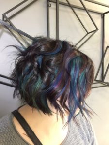 vivid color peacock hair